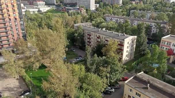 Letecký Pohled Moskvu Rezidenční Oblast Cheryomuški Rusko — Stock video