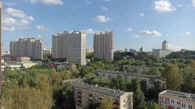  Moskova 'nın havadan görünüşü, yerleşim alanı Cheryomushki, Rusya.
