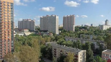  Moskova 'nın havadan görünüşü, yerleşim alanı Cheryomushki, Rusya.