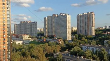  Moskova 'nın havadan görünüşü, yerleşim alanı Cheryomushki, Rusya.