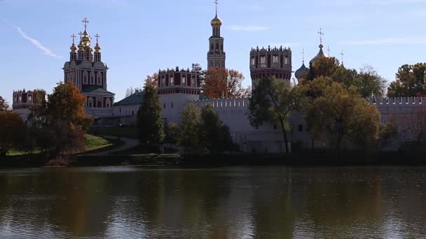 Άποψη Του Μοναστηριού Novodevichy Μοναστήρι Bogoroditse Smolensky Και Της Μεγάλης — Αρχείο Βίντεο