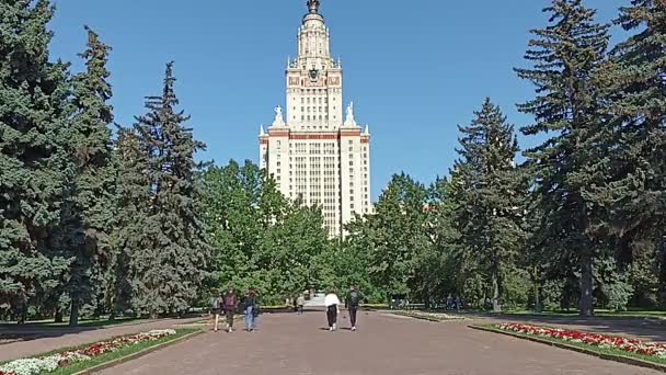 Moscow Rusja Październik 2021 Terenie Państwowego Uniwersytetu Łomonosowa Moskwie Msu — Wideo stockowe