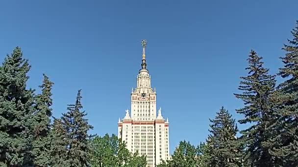 Edificio Principale Lomonosov Moscow State University Sparrow Hills Autunno Giornata — Video Stock
