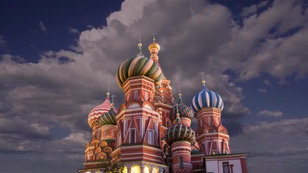 Gökyüzüne Karşı Hendek Kutsanmış Basil Tapınağı Kızıl Meydan Moskova Rusya — Stok video