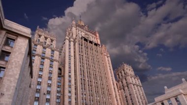 Rusya Federasyonu Dışişleri Bakanlığı gökyüzüne karşı (gece), Moskova, Rusya