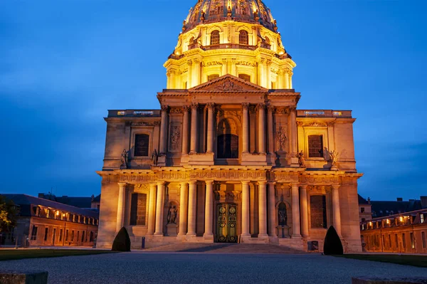 Les Invalides Narodowa Rezydencja Inwalidów Nocy Paryż Francja — Zdjęcie stockowe