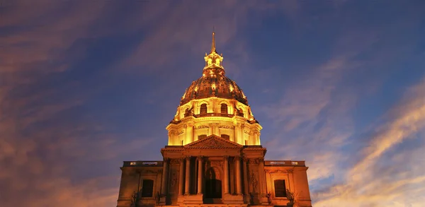 Les Invalides Residencia Nacional Los Inválidos Por Noche París Francia — Foto de Stock