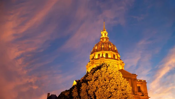 Les Invalides Narodowa Rezydencja Inwalidów Nocy Paryż Francja — Zdjęcie stockowe