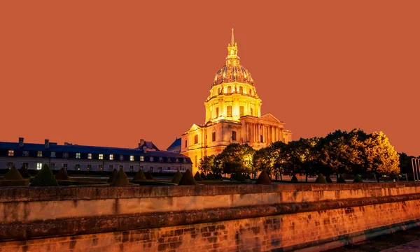 Les Invalides Residencia Nacional Los Inválidos Por Noche París Francia —  Fotos de Stock