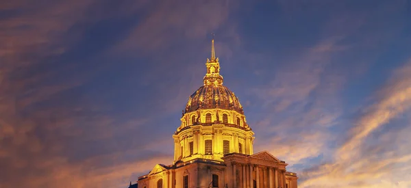 Les Invalides Invalidernas Nationella Residens Natten Paris Frankrike — Stockfoto