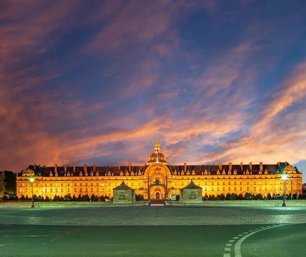 Les Invalides National Residence Invalids Night Paris France — Stock Photo, Image