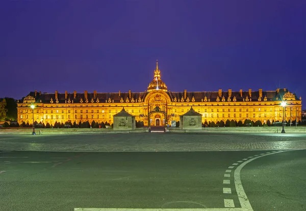 Les Invalides National Residence Invalids Night Paris France — Stock Photo, Image