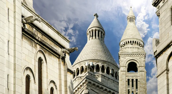 Basilica Sacred Heart Paris Közismert Nevén Sacre Coeur Basilica Található — Stock Fotó