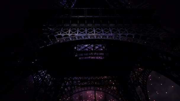 Feu Artifice Coloré Sur Tour Eiffel Paris France — Video