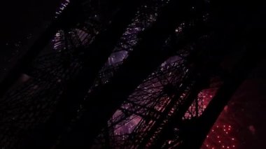 Paris, Fransa 'daki Eyfel Kulesi üzerinde kutlama havai fişekleri 