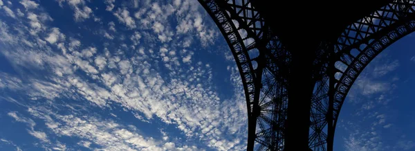 Eiffeltoren Contour Parijs Frankrijk Tegen Achtergrond Van Een Prachtige Lucht — Stockfoto