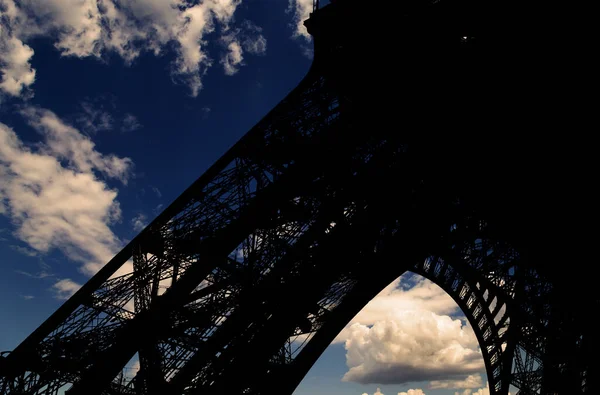 Eiffel Tower Contour Paris France Background Beautiful Sky — Stock Photo, Image