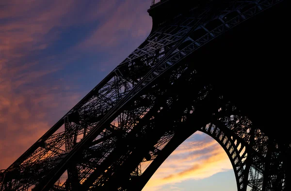 Ейфелева Вежа Контур Парижі Франція Тлі Прекрасного Неба — стокове фото