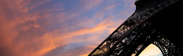 Eiffeltoren Contour Parijs Frankrijk Tegen Achtergrond Van Een Prachtige Lucht — Stockfoto