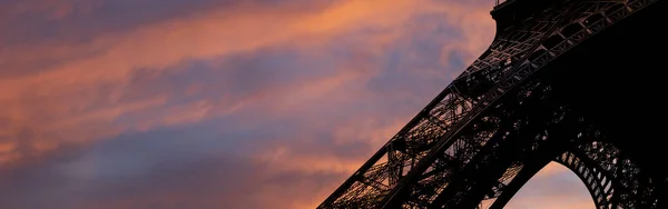 Eiffeltoren Contour Parijs Frankrijk Tegen Achtergrond Van Een Prachtige Lucht — Stockfoto