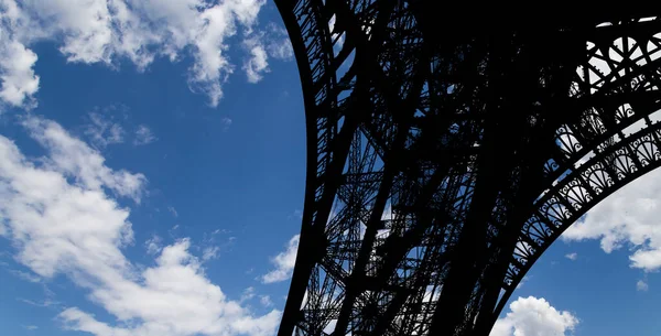 Torre Eiffel Contorno París Francia Sobre Fondo Hermoso Cielo —  Fotos de Stock