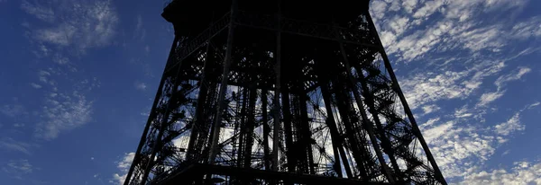 Πύργος Του Άιφελ Περίγραμμα Στο Παρίσι Γαλλία Στο Φόντο Ενός — Φωτογραφία Αρχείου