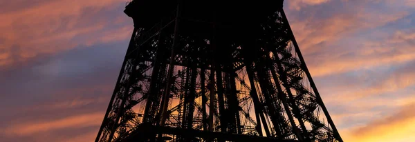 Torre Eiffel Contorno Paris França Fundo Belo Céu — Fotografia de Stock