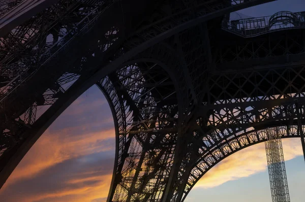 Ейфелева Вежа Контур Парижі Франція Тлі Прекрасного Неба — стокове фото