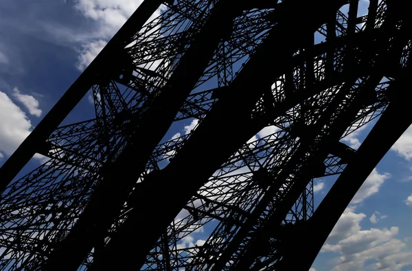 Torre Eiffel Contorno Paris França Fundo Belo Céu — Fotografia de Stock