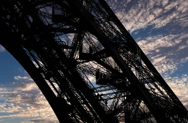 Eiffeltoren Contour Parijs Frankrijk Tegen Achtergrond Van Een Prachtige Lucht — Stockfoto