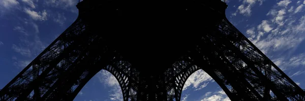 Tour Eiffel Contour Paris France Sur Fond Beau Ciel — Photo