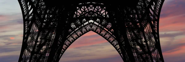 Torre Eiffel Contorno Parigi Francia Sullo Sfondo Bellissimo Cielo — Foto Stock