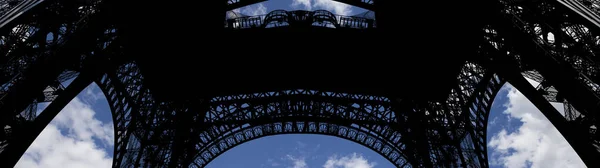 Torre Eiffel Contorno París Francia Sobre Fondo Hermoso Cielo —  Fotos de Stock