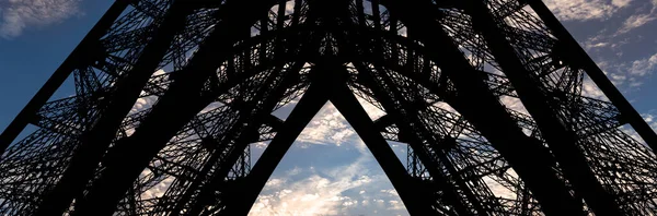 Eiffeltoren Contour Parijs Frankrijk Tegen Achtergrond Van Een Prachtige Lucht — Stockfoto