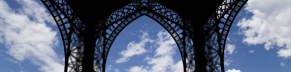 Torre Eiffel Contorno Parigi Francia Sullo Sfondo Bellissimo Cielo — Foto Stock