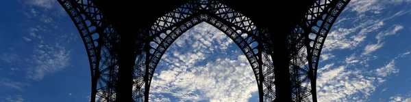Eiffeltornet Kontur Paris Frankrike Mot Bakgrund Vacker Himmel — Stockfoto