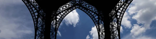 Eiffeltornet Kontur Paris Frankrike Mot Bakgrund Vacker Himmel — Stockfoto