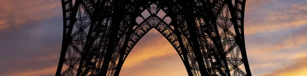 Torre Eiffel Contorno Parigi Francia Sullo Sfondo Bellissimo Cielo — Foto Stock