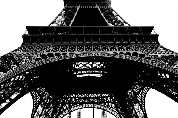 Tour Eiffel Contour Paris France Sur Fond Blanc — Photo