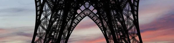 Eiffeltornet Kontur Paris Frankrike Mot Bakgrund Vacker Himmel — Stockfoto