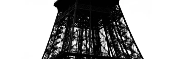 Torre Eiffel Contorno Paris França Sobre Fundo Branco — Fotografia de Stock