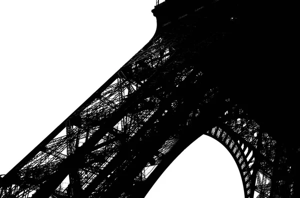 Πύργος Του Άιφελ Περίγραμμα Στο Παρίσι Γαλλία Λευκό Φόντο — Φωτογραφία Αρχείου