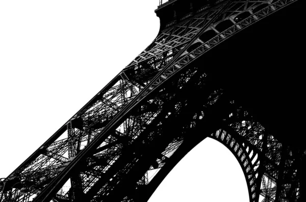Eiffel Tower Contour Paris France White Background — Stock Photo, Image