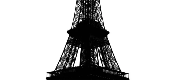 Torre Eiffel Contorno Paris França Sobre Fundo Branco — Fotografia de Stock