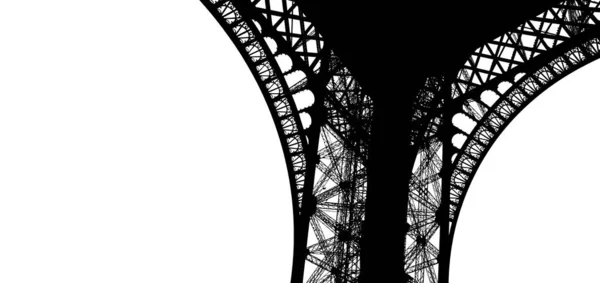 Tour Eiffel Contour Paris France Sur Fond Blanc — Photo