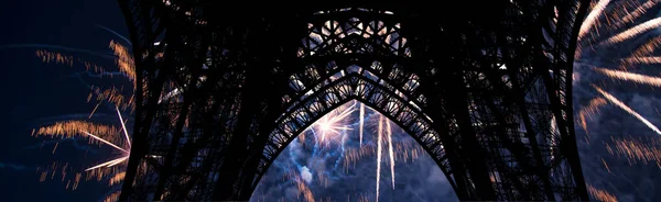 Fogos Artifício Coloridos Sobre Torre Eiffel Paris França — Fotografia de Stock