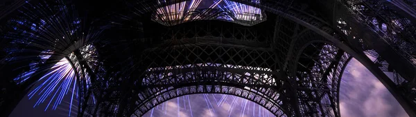 Slavnostní Barevný Ohňostroj Nad Eiffelovou Věží Paříži Francie — Stock fotografie