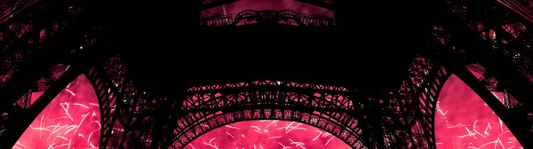 Celebratory Colorful Fireworks Eiffel Tower Paris France — Stock Photo, Image