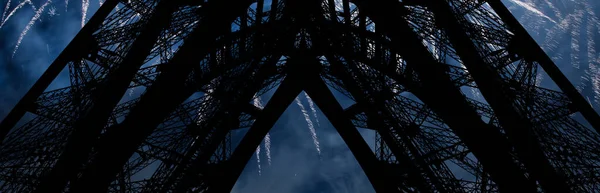 Celebratory Colorful Fireworks Eiffel Tower Paris France — Stock Photo, Image