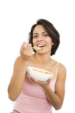 çekici bir kadın kahvaltı